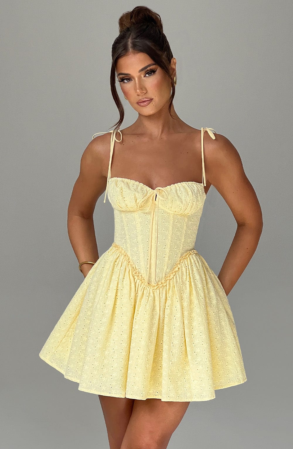 Phoebe Mini Dress - Lemon