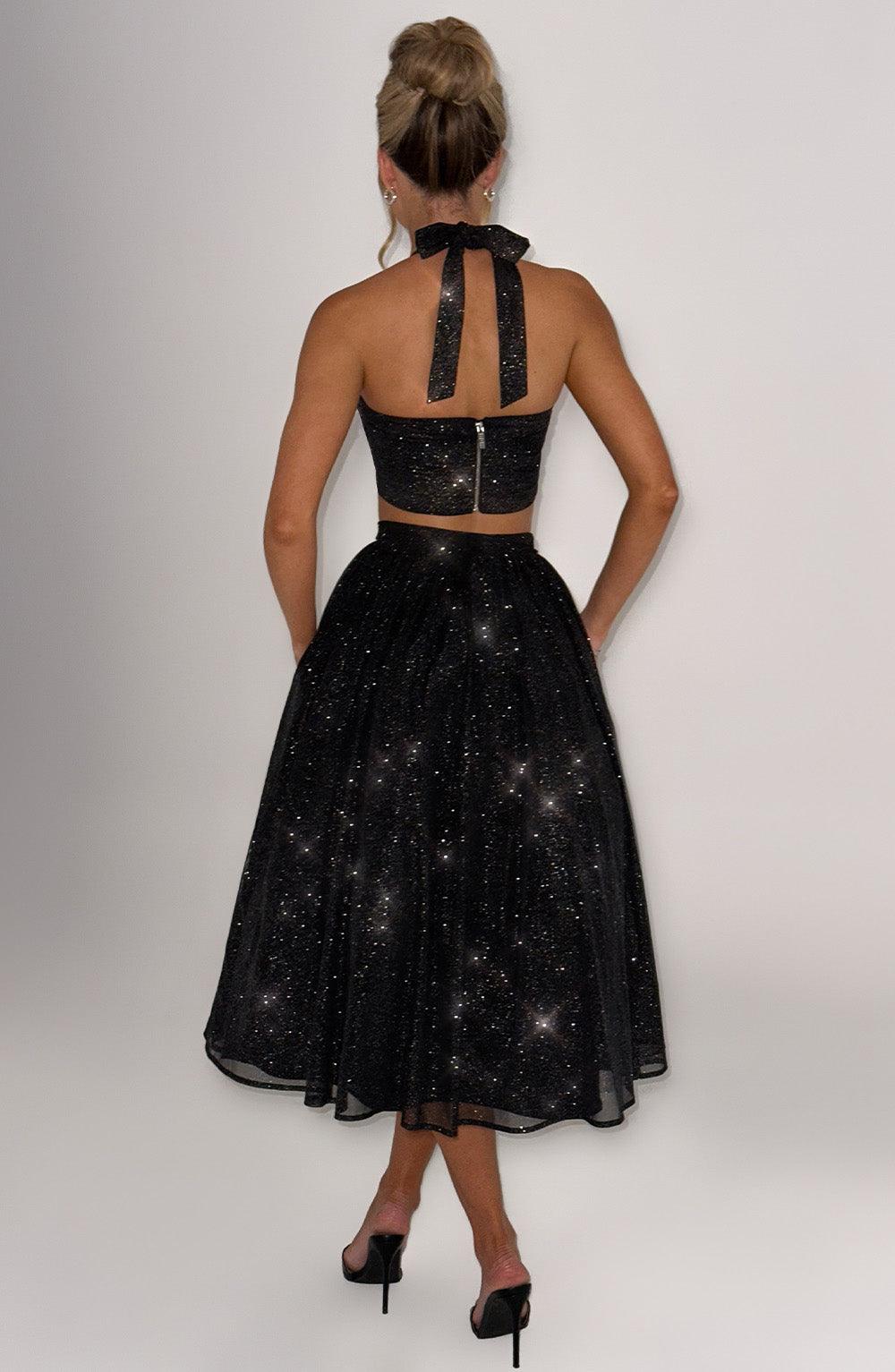 Alani Crop Top - Black Sparkle